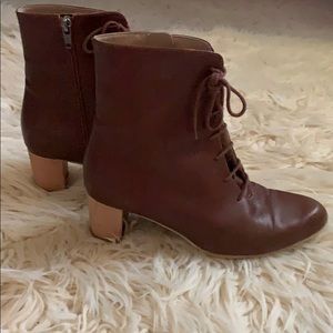 Luxury vegan leather lace up boots